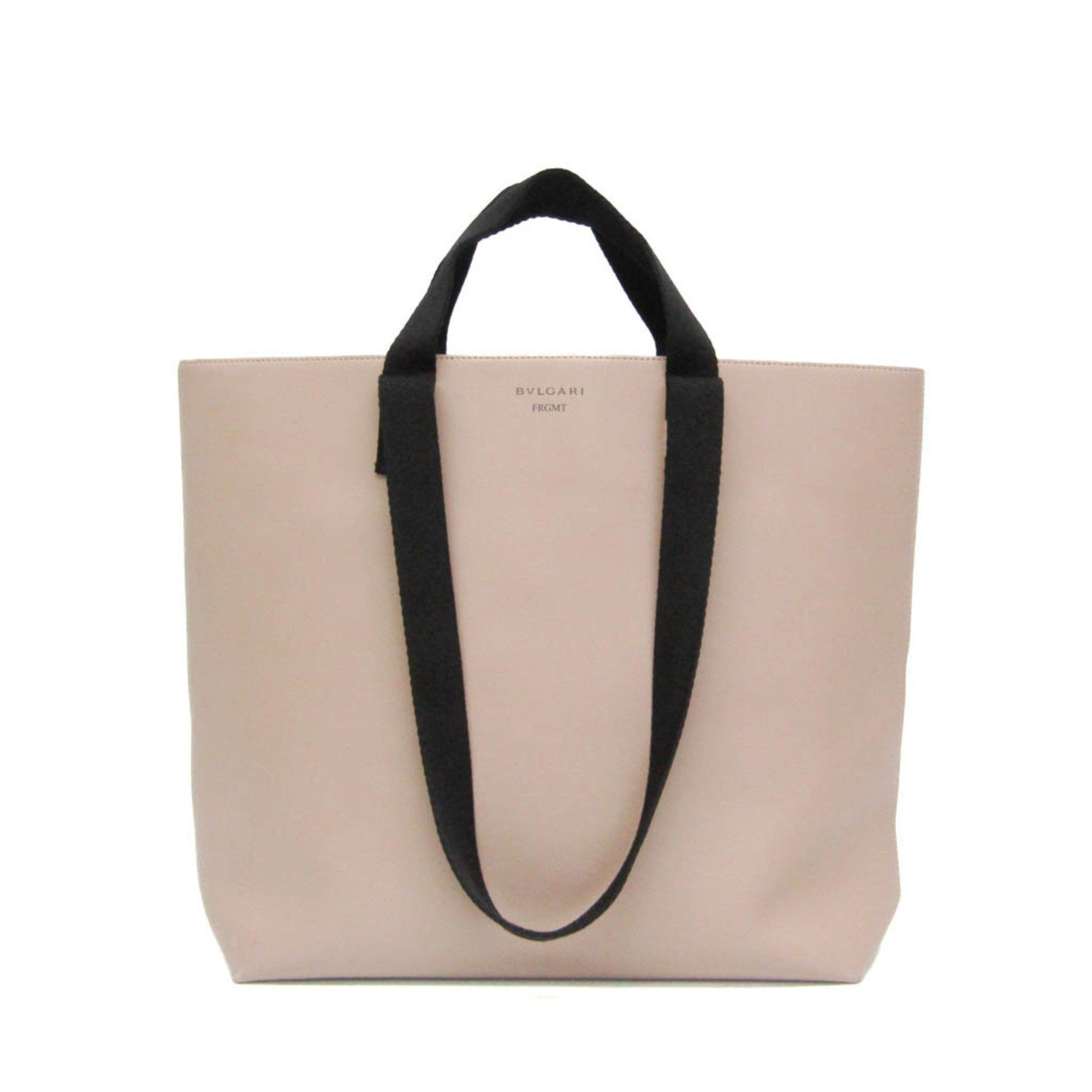 Bvlgari Bvlgari BB Fragment FRGMT BVLGARI × FUJIWARA Men,Women Leather Tote Bag Pink Beige Size ONE SIZE - 2 Thumbnail