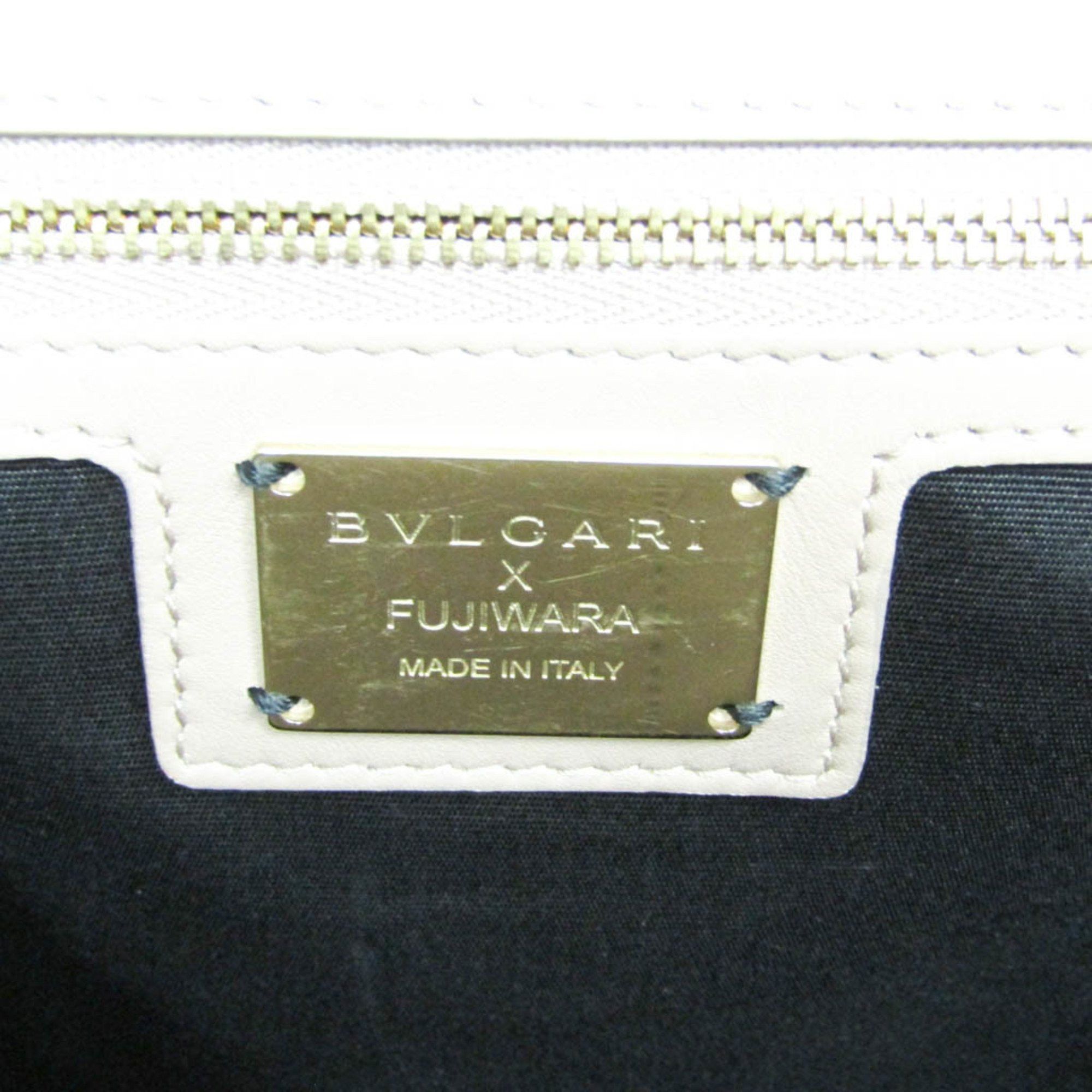 Bvlgari Bvlgari BB Fragment FRGMT BVLGARI × FUJIWARA Men,Women Leather Tote Bag Pink Beige Size ONE SIZE - 17 Thumbnail