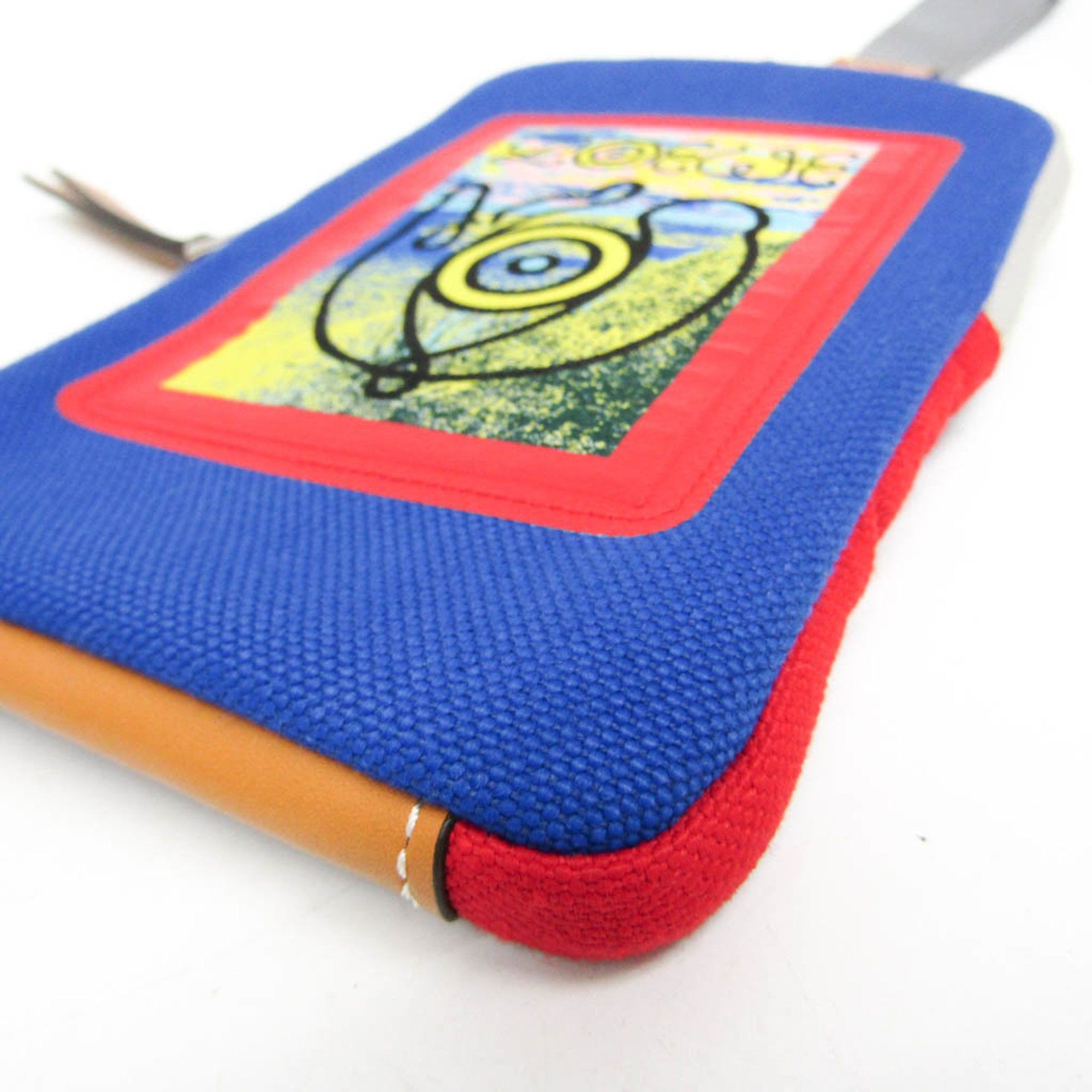 Loewe Loewe Eye Loewe Nature 101.50AC41 Men,Women Canvas Pouch Blue,Gray,Red Color Size ONE SIZE - 4 Thumbnail