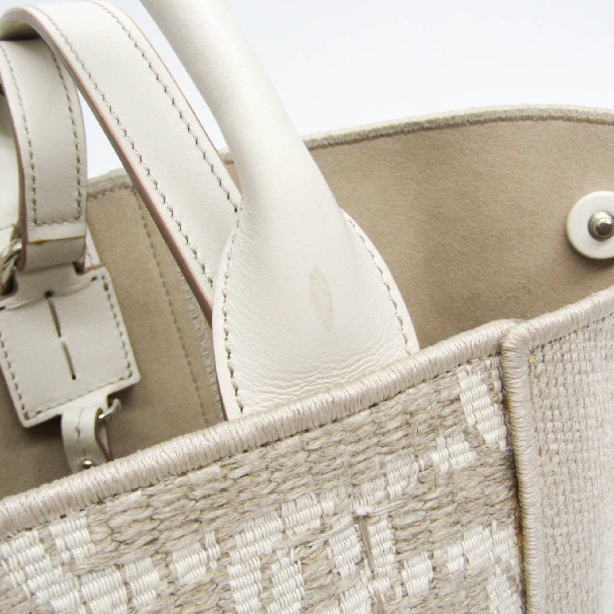 Tod's Tod's Double-handle Shopping Bag XBWCLTA0200TIP3Q71 Women's Linen,Cotton Handbag,Tote Bag Light Beige,White Size ONE SIZE - 11 Thumbnail