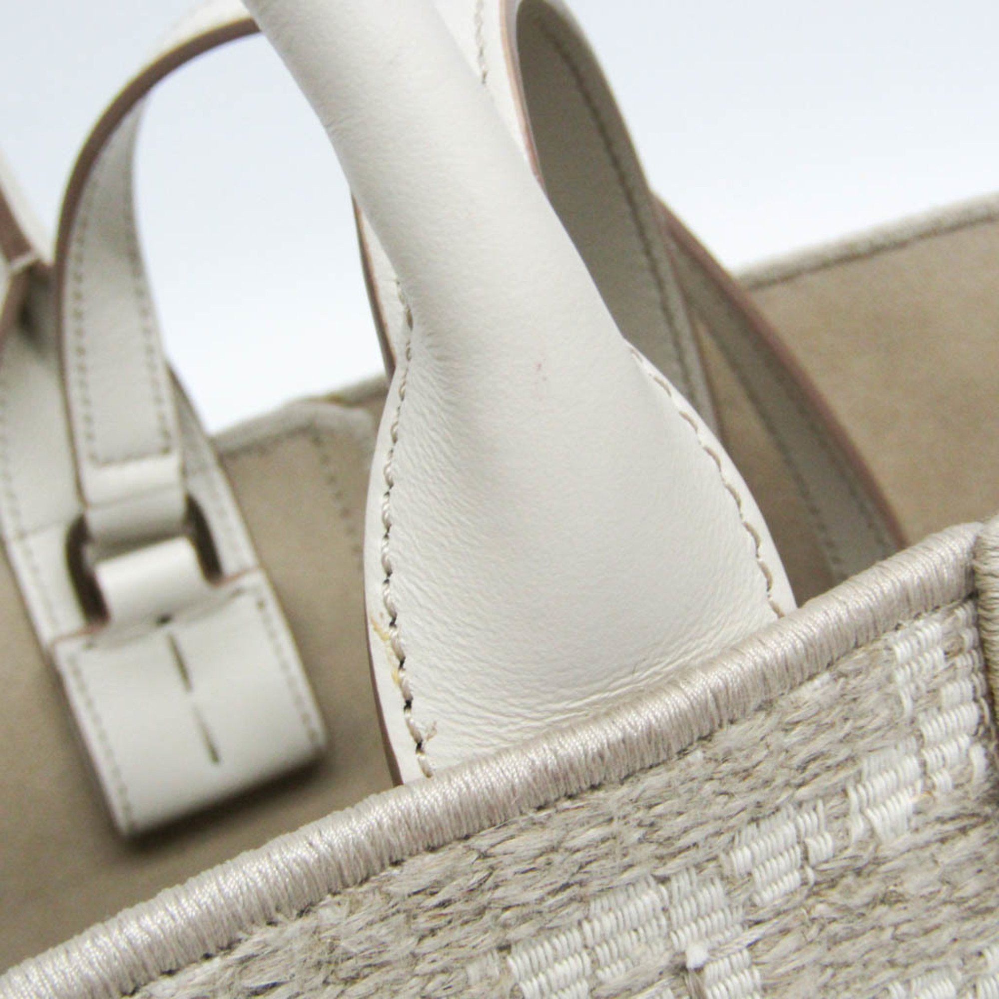 Tod's Tod's Double-handle Shopping Bag XBWCLTA0200TIP3Q71 Women's Linen,Cotton Handbag,Tote Bag Light Beige,White Size ONE SIZE - 12 Thumbnail