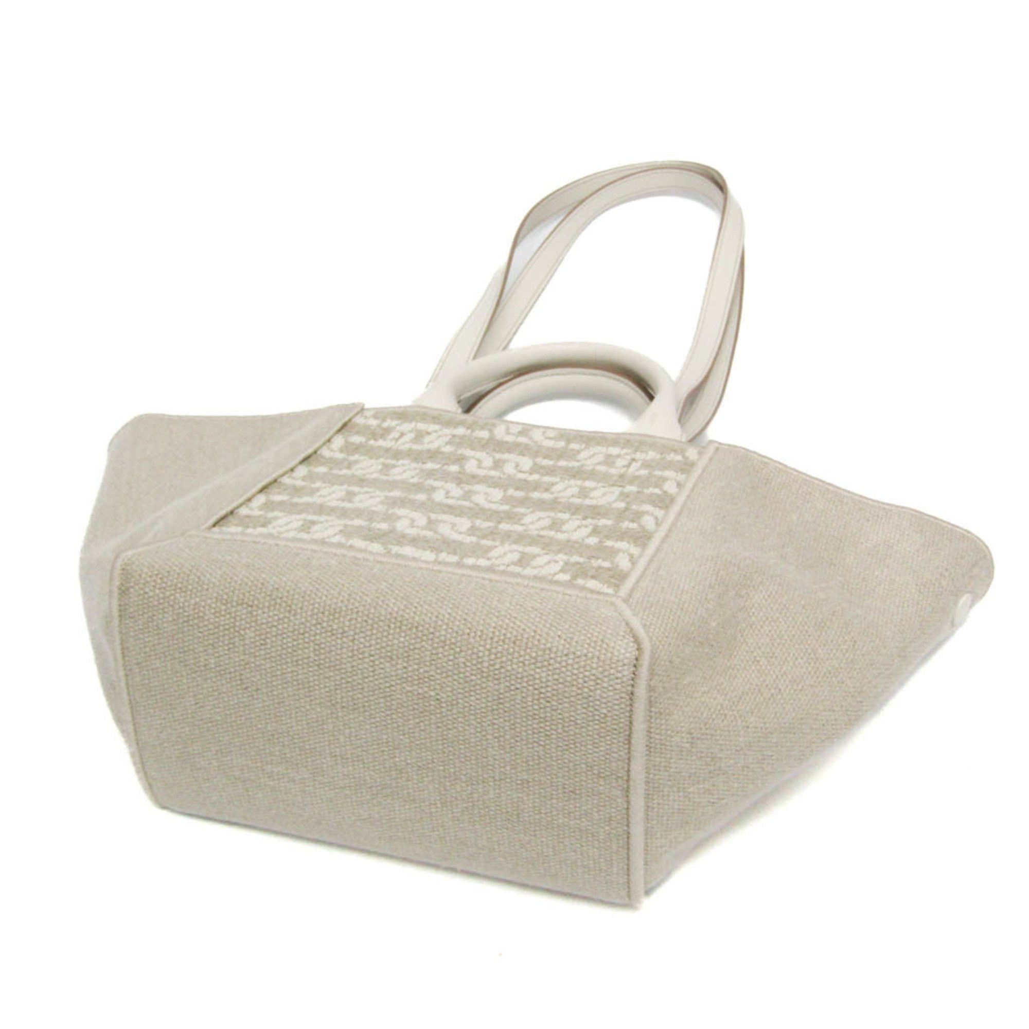 Tod's Tod's Double-handle Shopping Bag XBWCLTA0200TIP3Q71 Women's Linen,Cotton Handbag,Tote Bag Light Beige,White Size ONE SIZE - 4 Thumbnail