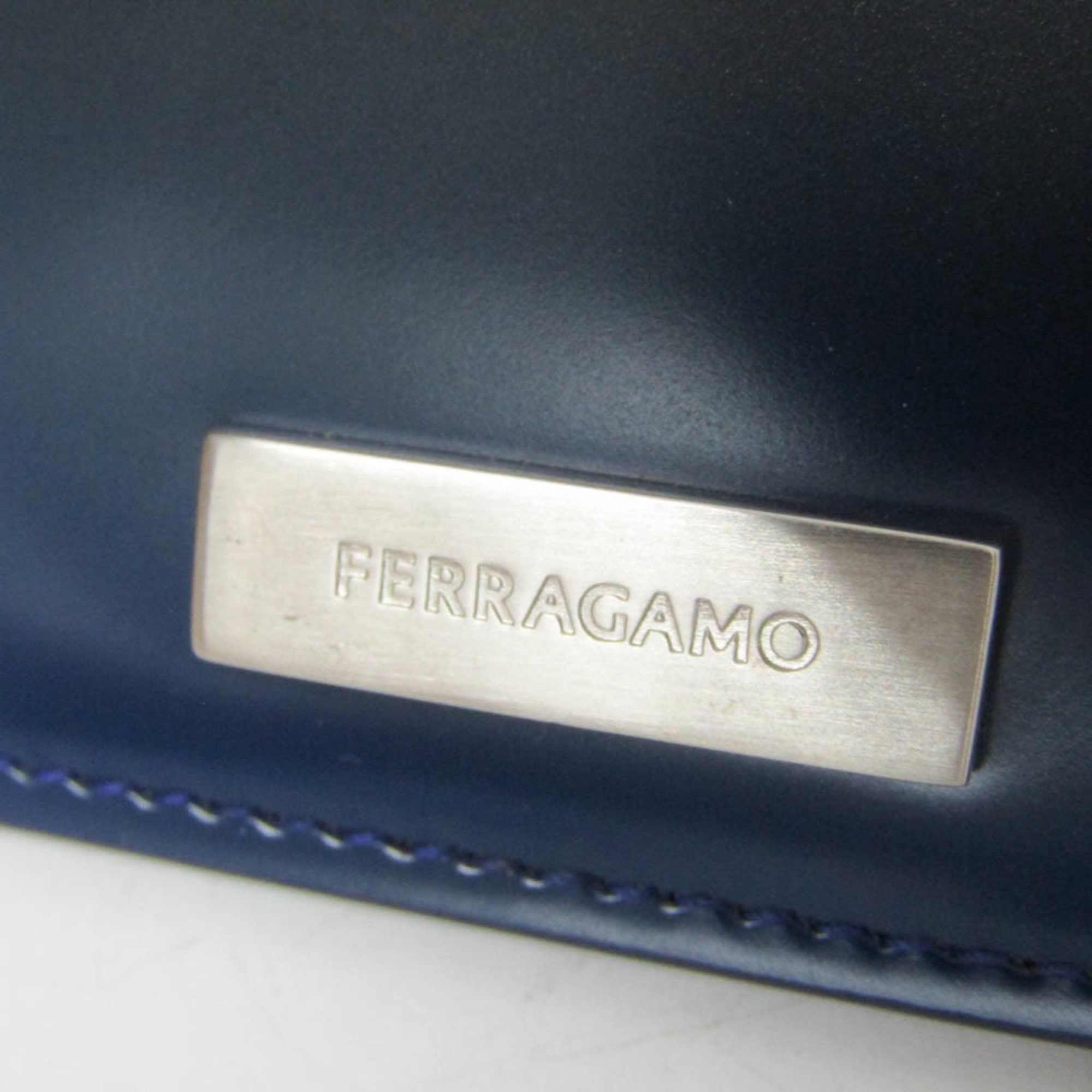 Salvatore Ferragamo Salvatore Ferragamo JP-661343 Object Holder Men,Women Leather Clutch Bag,Pouch Blue,Brown Size ONE SIZE - 11 Thumbnail