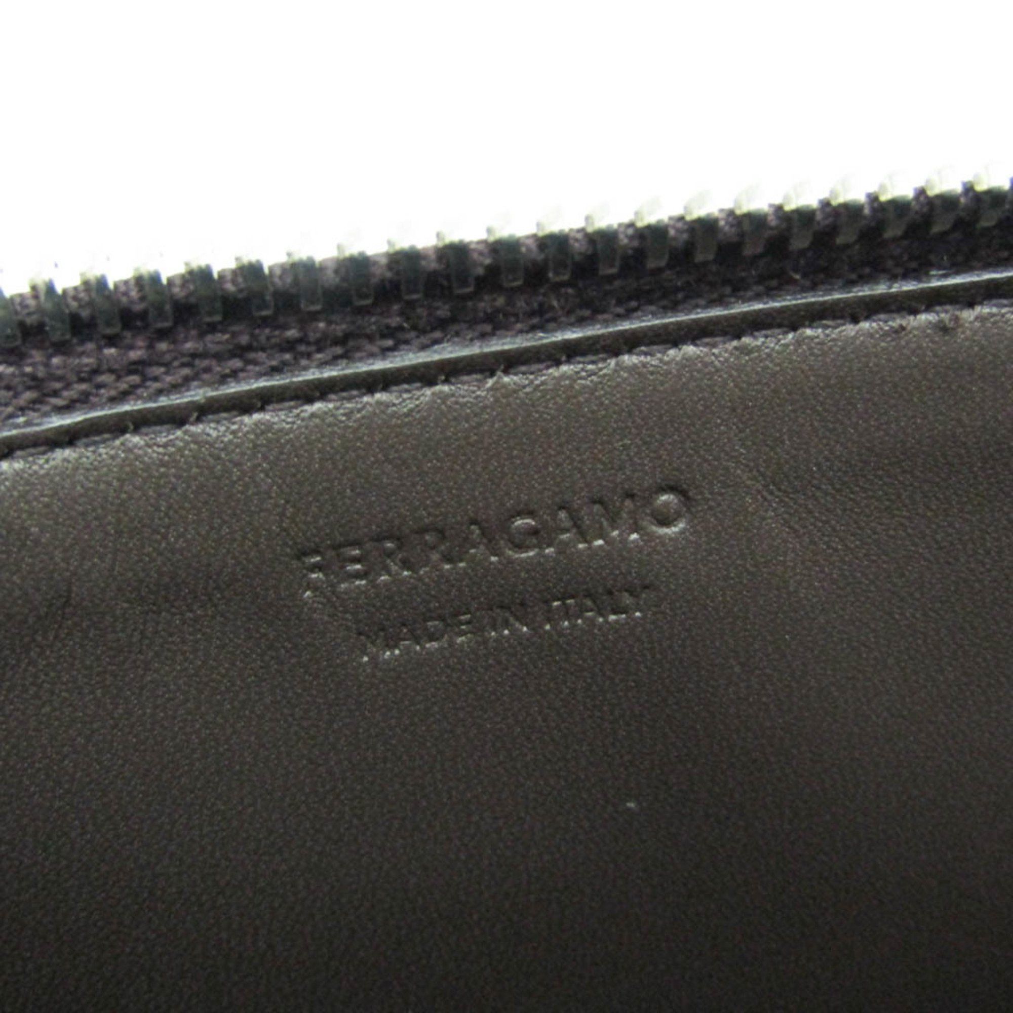 Salvatore Ferragamo Salvatore Ferragamo JP-661343 Object Holder Men,Women Leather Clutch Bag,Pouch Blue,Brown Size ONE SIZE - 14 Thumbnail