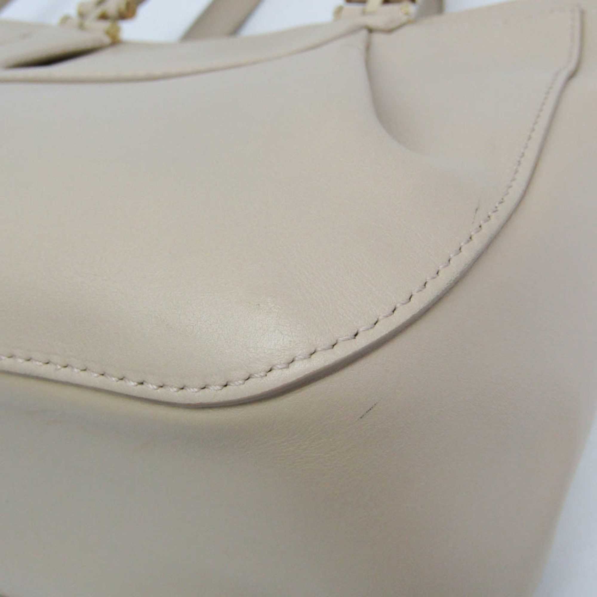 Salvatore Ferragamo Salvatore Ferragamo Gancini EE-21 F703 Women's Leather Handbag,Shoulder Bag Light Beige Size ONE SIZE - 5 Thumbnail
