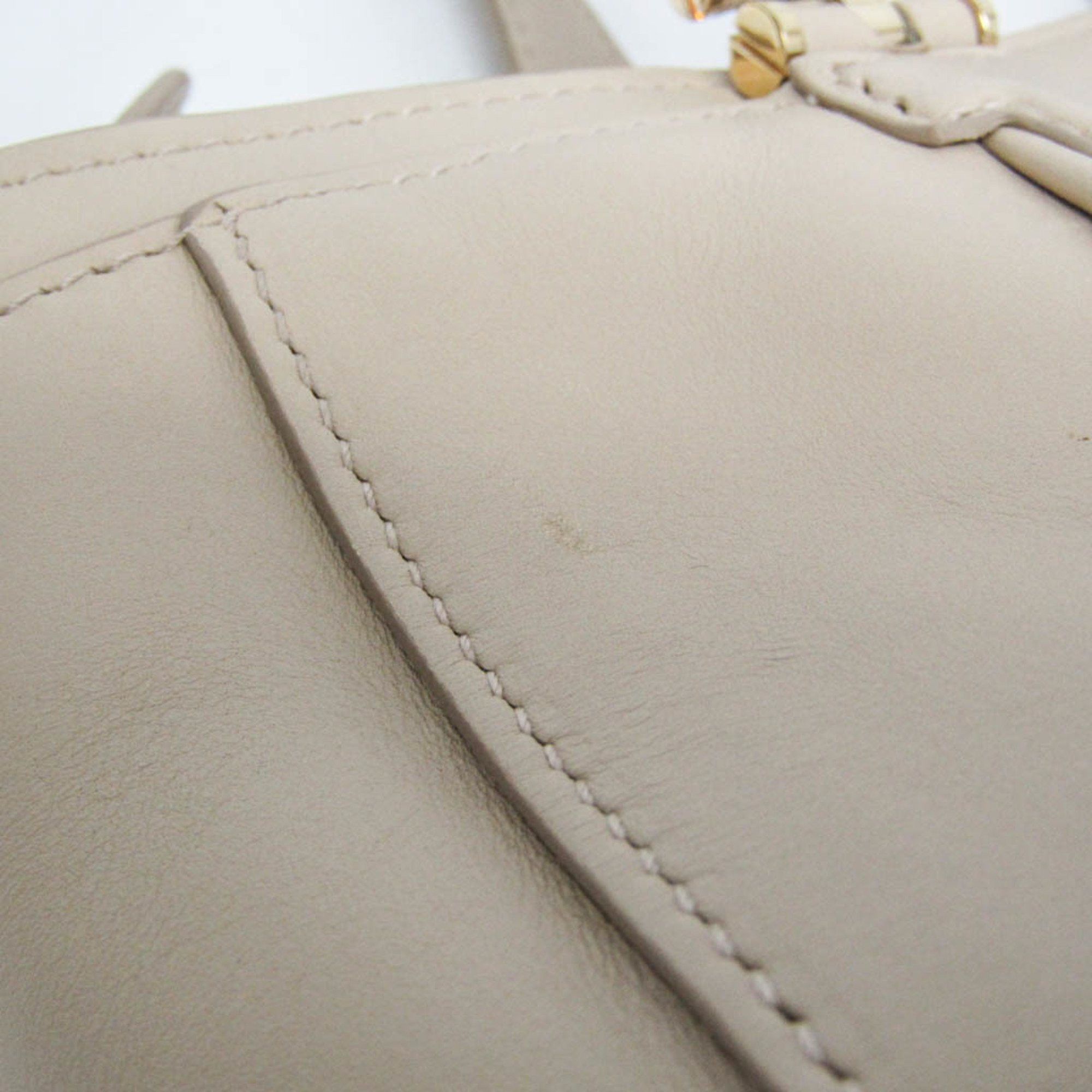 Salvatore Ferragamo Salvatore Ferragamo Gancini EE-21 F703 Women's Leather Handbag,Shoulder Bag Light Beige Size ONE SIZE - 7 Thumbnail