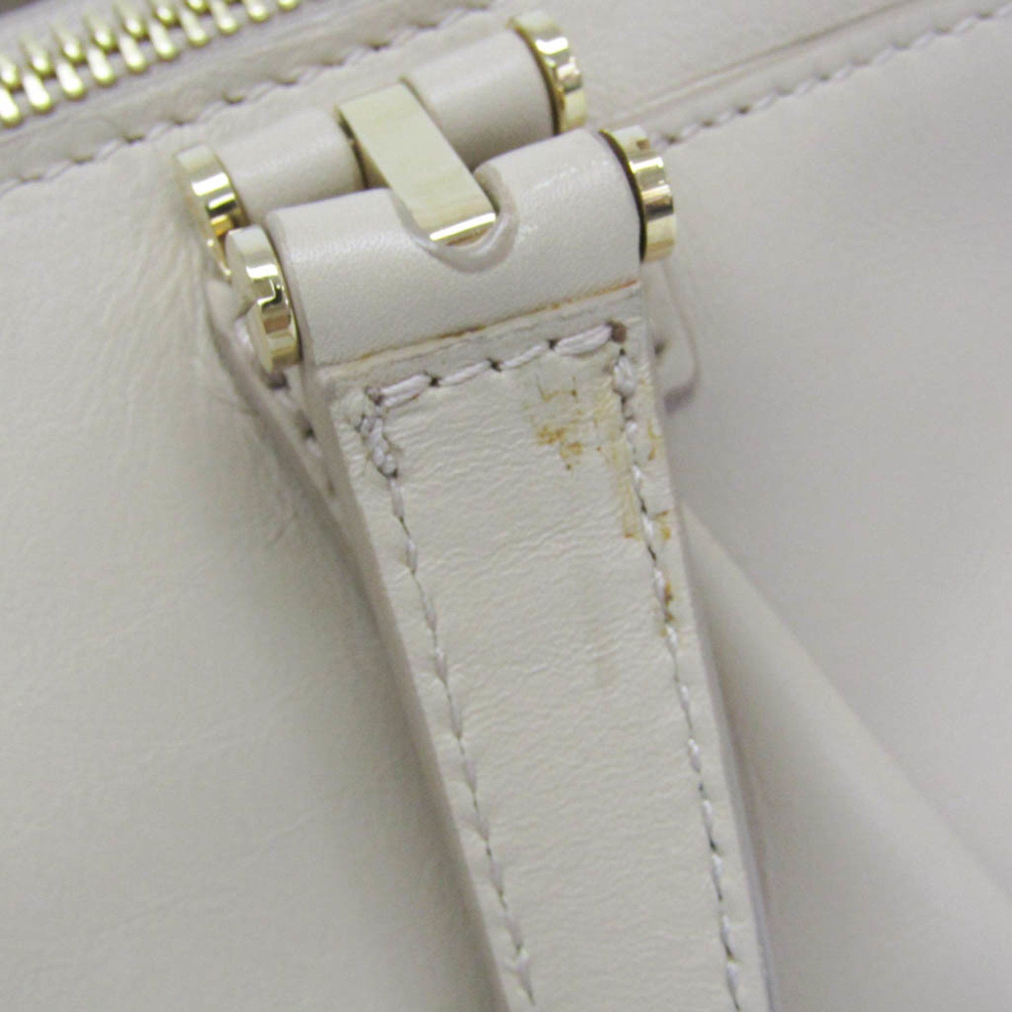 Salvatore Ferragamo Salvatore Ferragamo Gancini EE-21 F703 Women's Leather Handbag,Shoulder Bag Light Beige Size ONE SIZE - 13 Thumbnail