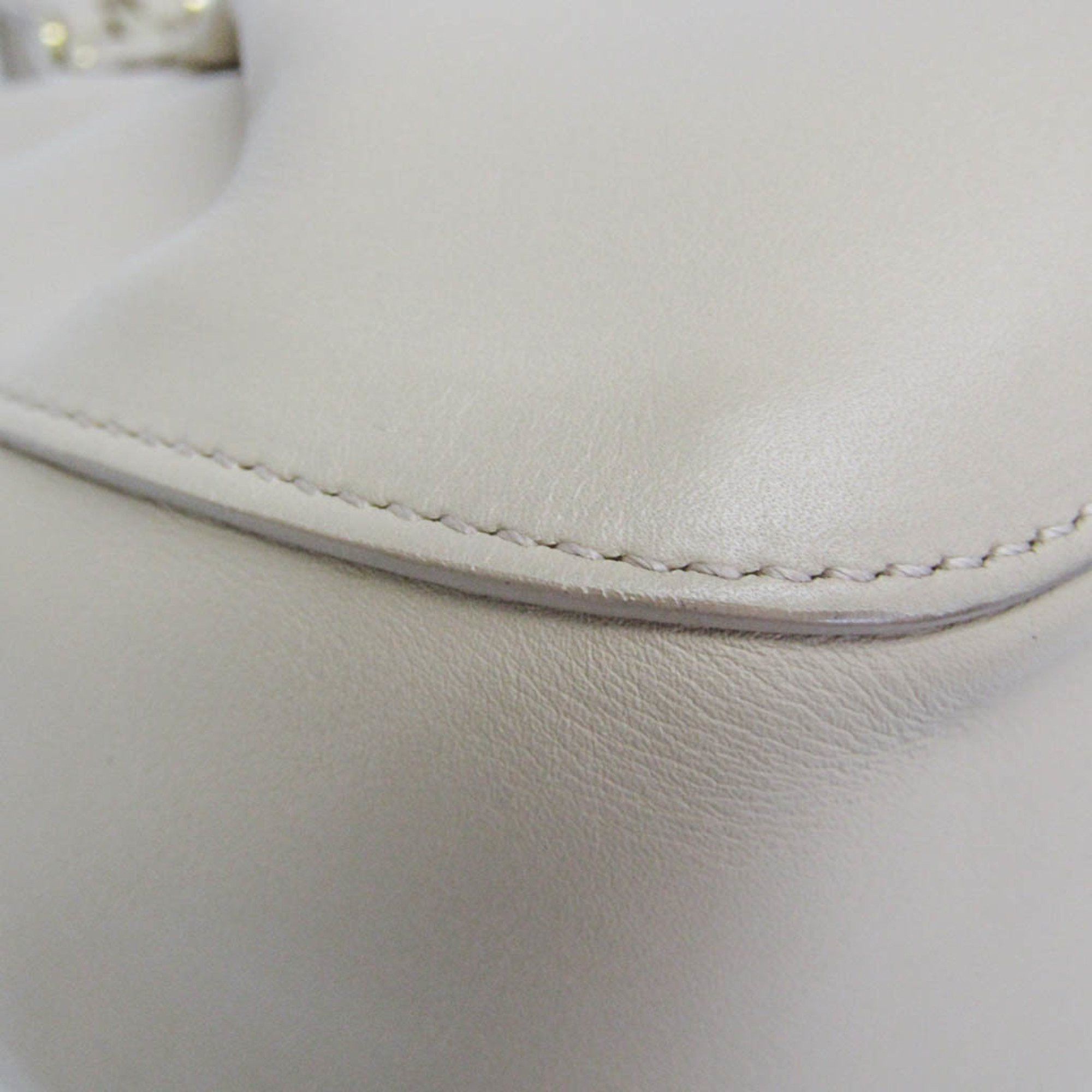 Salvatore Ferragamo Salvatore Ferragamo Gancini EE-21 F703 Women's Leather Handbag,Shoulder Bag Light Beige Size ONE SIZE - 6 Thumbnail
