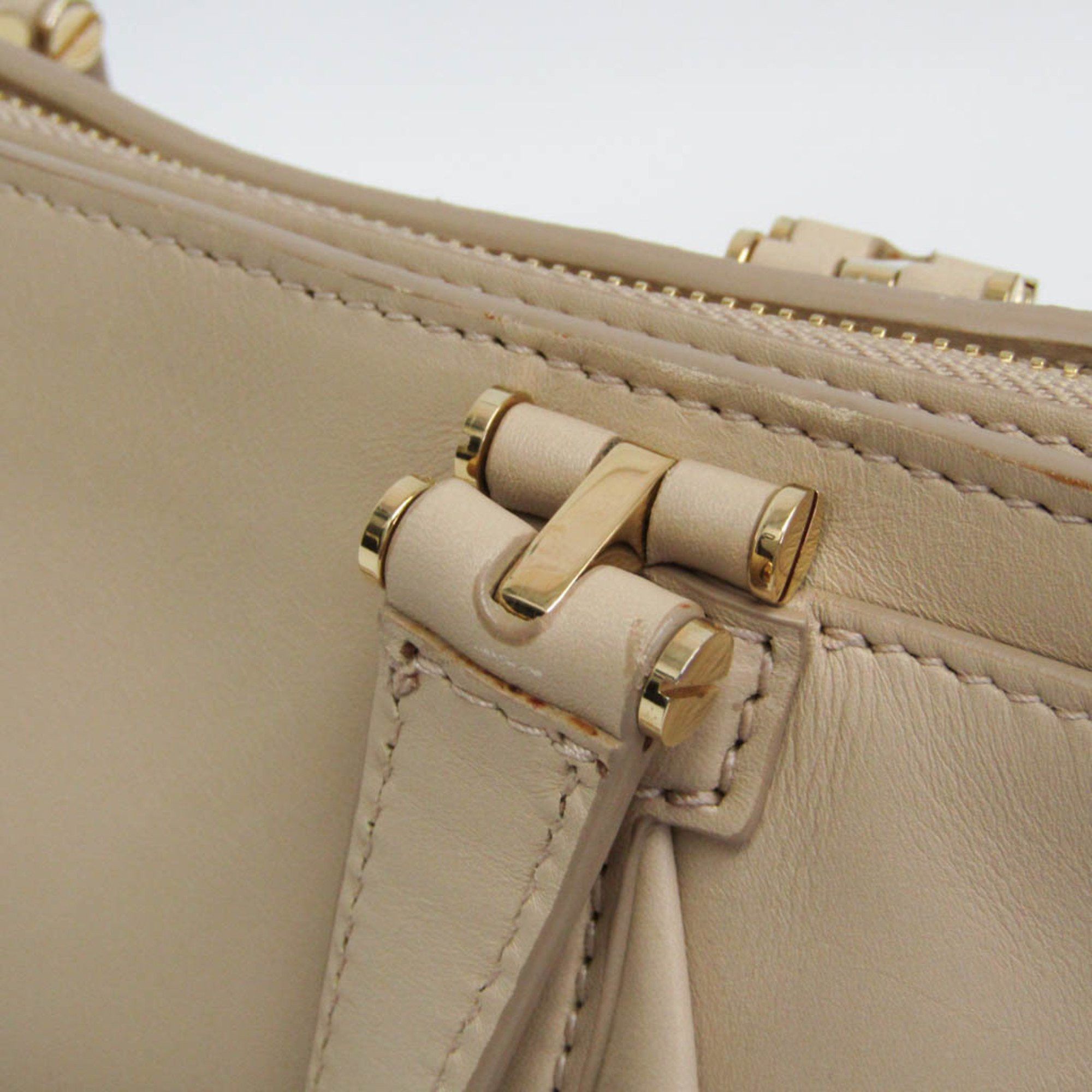 Salvatore Ferragamo Salvatore Ferragamo Gancini EE-21 F703 Women's Leather Handbag,Shoulder Bag Light Beige Size ONE SIZE - 10 Thumbnail