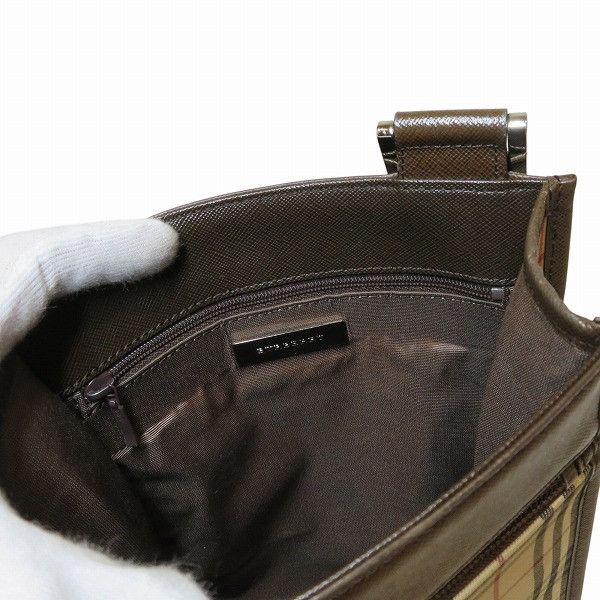 Burberry Burberry Burberry Nova Check Canvas Leather Shoulder Bag Canvas Crossbody Bag DUTY FREE for USA Size ONE SIZE - 6 Thumbnail