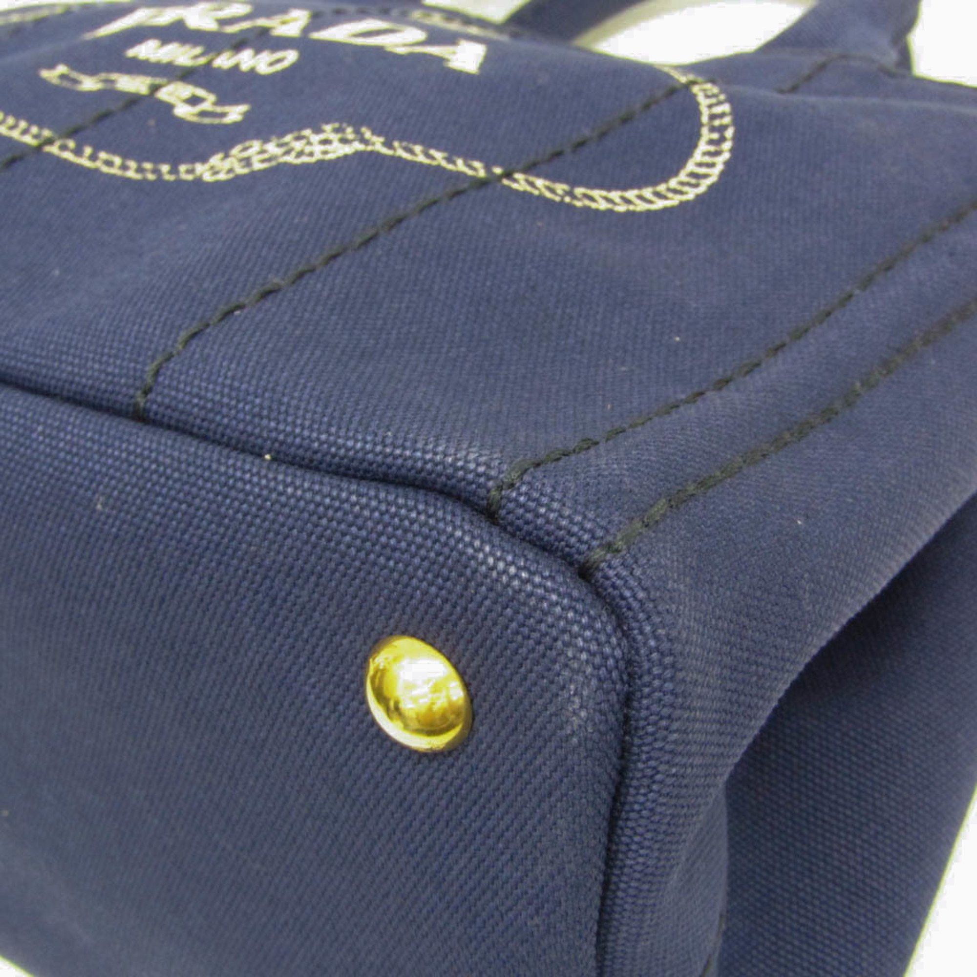 Prada Prada Canapa S Size 1BG439 Women's Canvas Shoulder Bag,Tote Bag Blue Size ONE SIZE - 7 Thumbnail