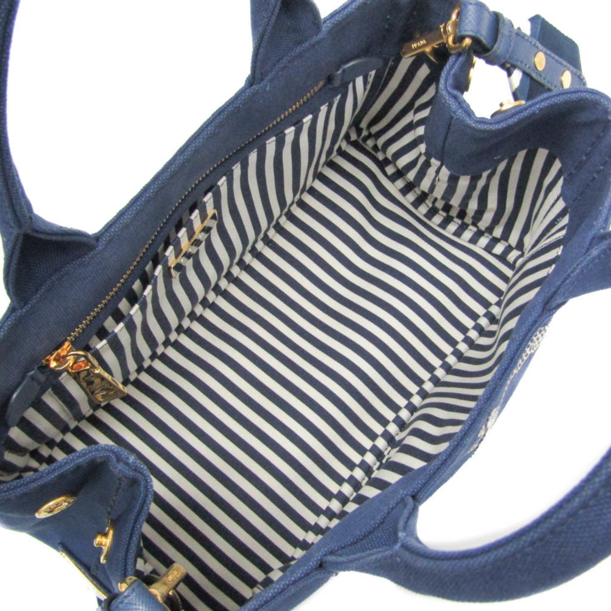 Prada Prada Canapa S Size 1BG439 Women's Canvas Shoulder Bag,Tote Bag Blue Size ONE SIZE - 4 Thumbnail