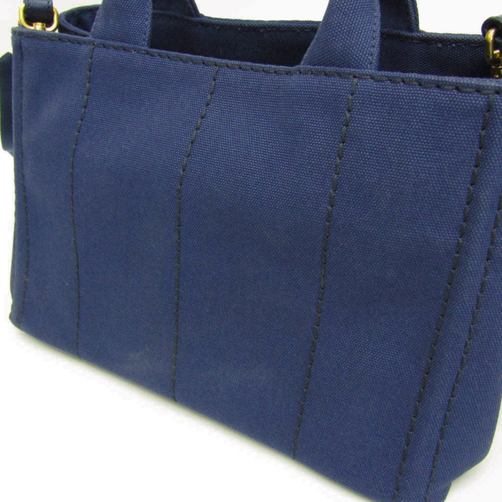 Prada Prada Canapa S Size 1BG439 Women's Canvas Shoulder Bag,Tote Bag Blue Size ONE SIZE - 5 Thumbnail