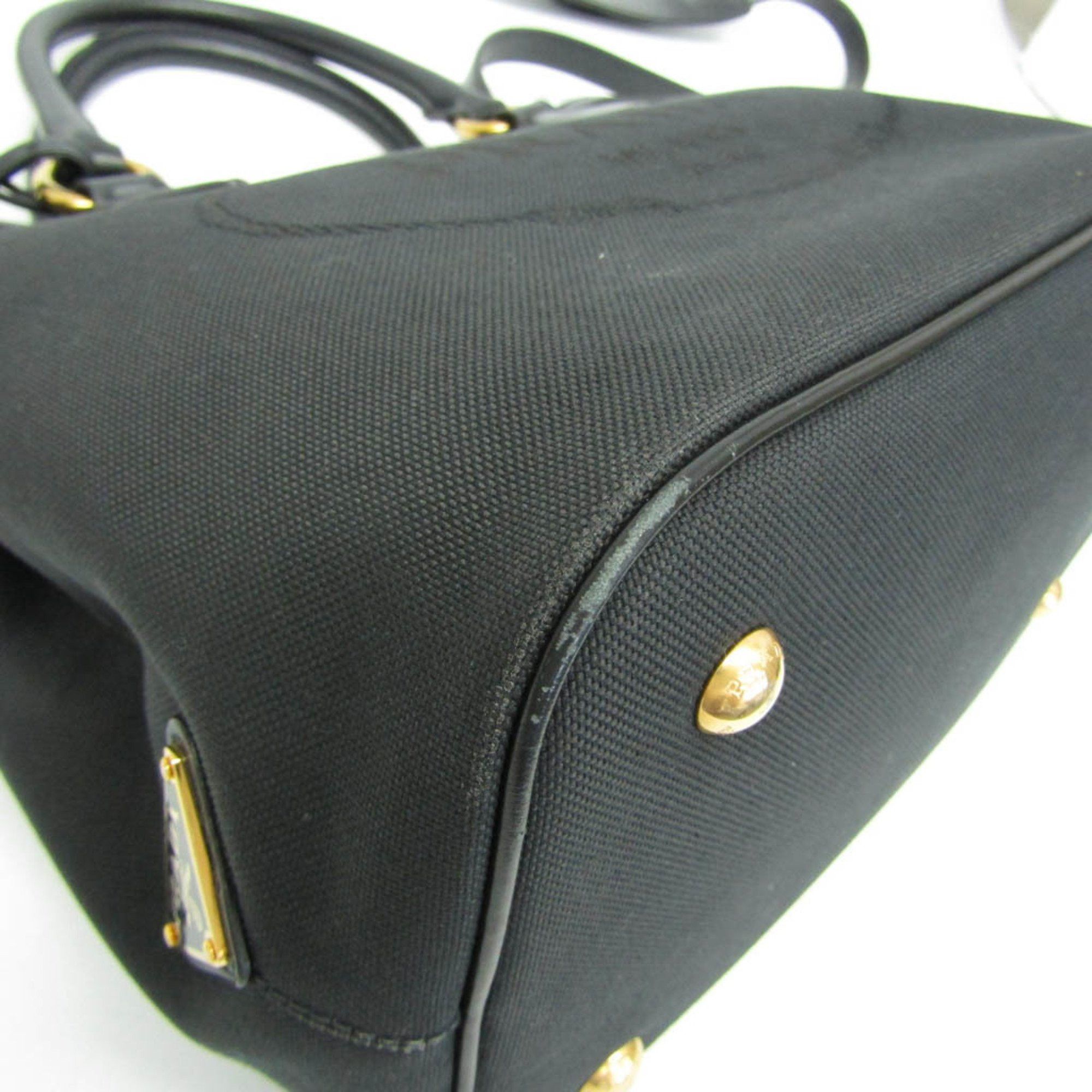 Prada Prada LOGO JACQUARD 1BA172 Women's Leather,Jacquard Handbag,Shoulder Bag Black Size ONE SIZE - 7 Thumbnail