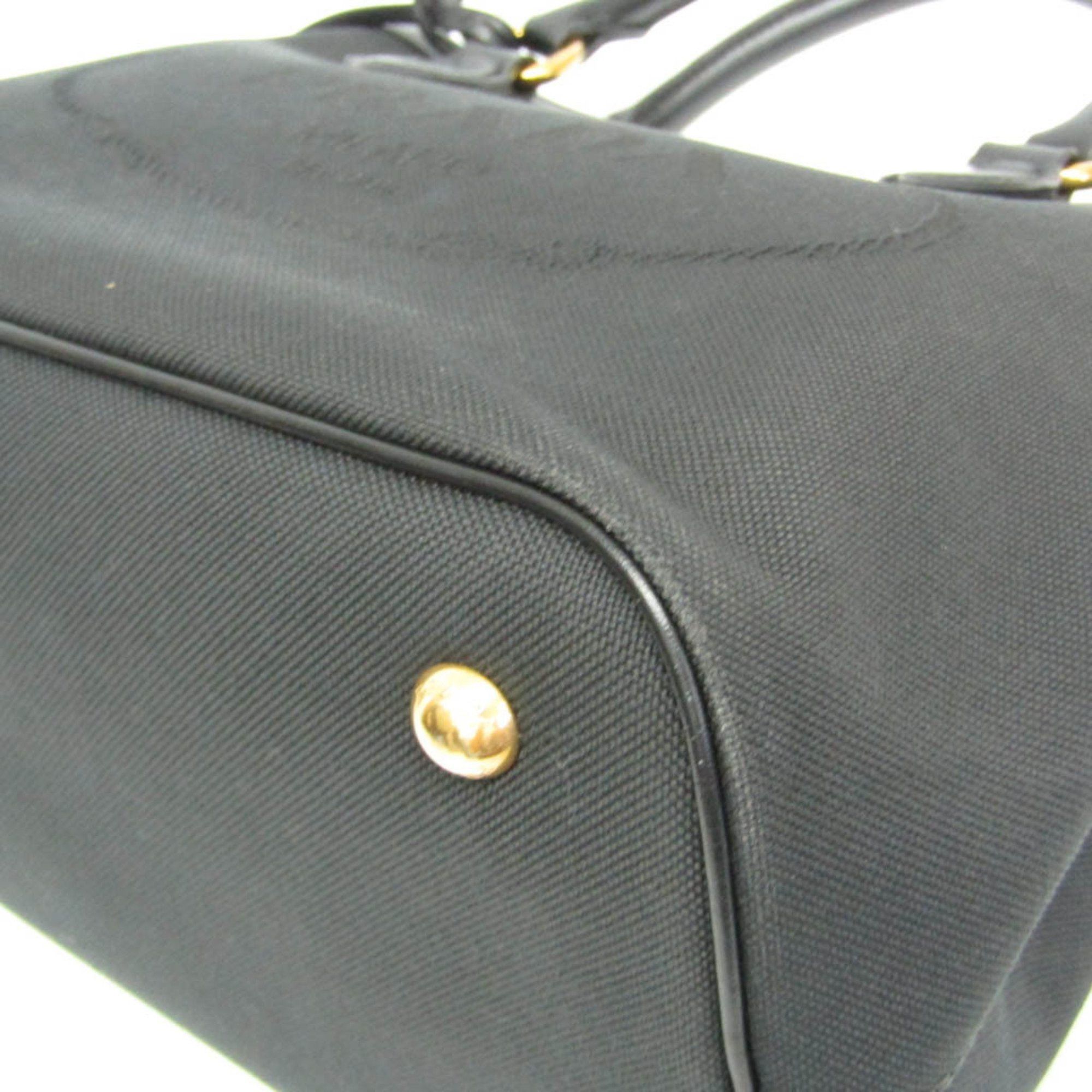 Prada Prada LOGO JACQUARD 1BA172 Women's Leather,Jacquard Handbag,Shoulder Bag Black Size ONE SIZE - 6 Thumbnail