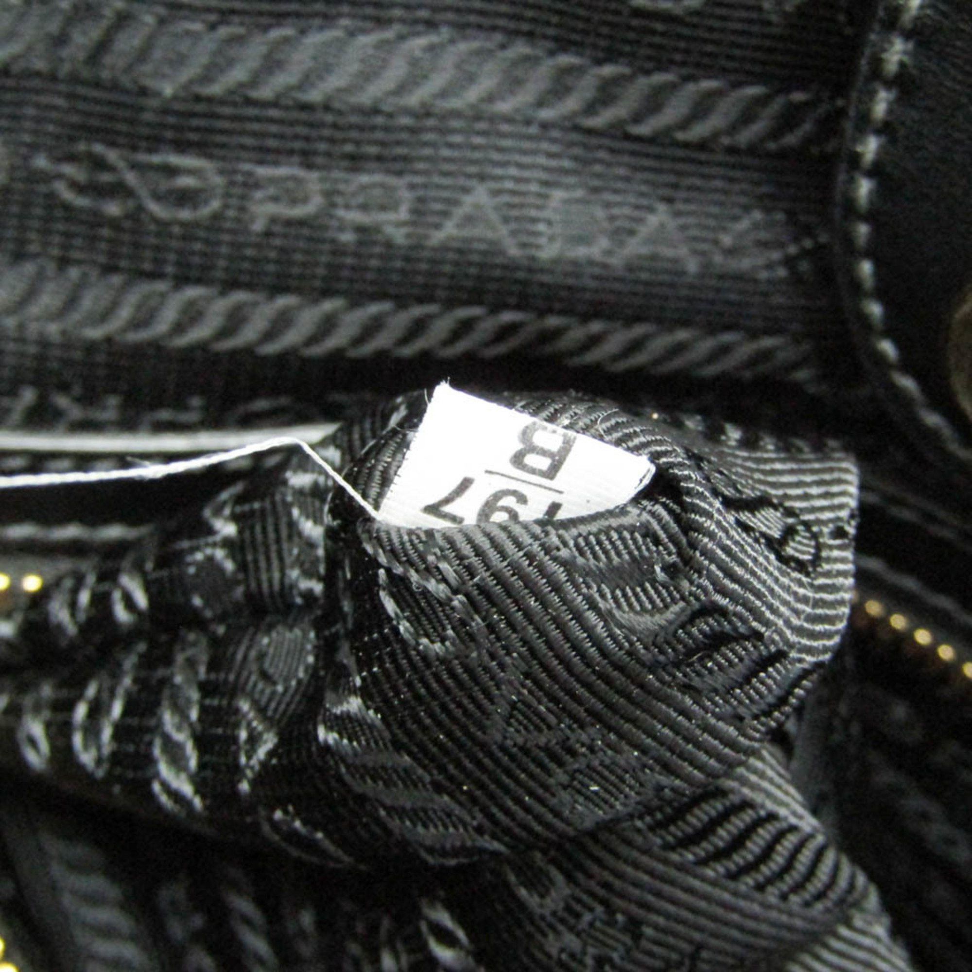 Prada Prada LOGO JACQUARD 1BA172 Women's Leather,Jacquard Handbag,Shoulder Bag Black Size ONE SIZE - 15 Thumbnail