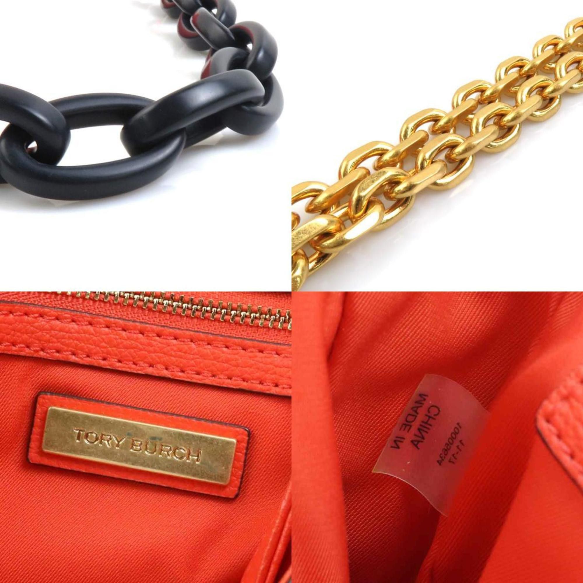 Tory Burch Tory Burch Women's Leather Handbag Shoulder Bag in Orange Red (h31354a) Size ONE SIZE - 5 Thumbnail