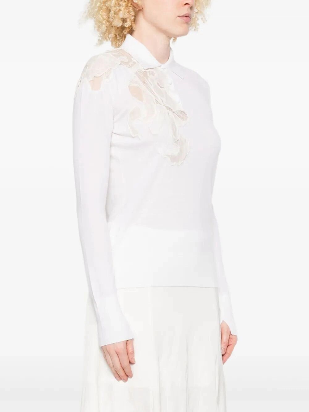 Ermanno Scervino Long Sleeve Polo-Neck Sweater Size M / US 6-8 / IT 42-44 - 4 Thumbnail
