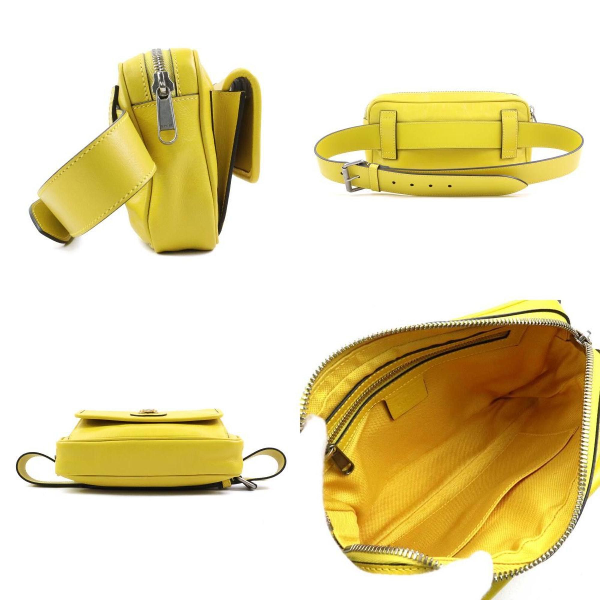 Gucci Gucci Interlocking G Leather Waist Bag/Body Bag in Yellow for Men and Women, 598080 h31356a Size ONE SIZE - 2 Thumbnail