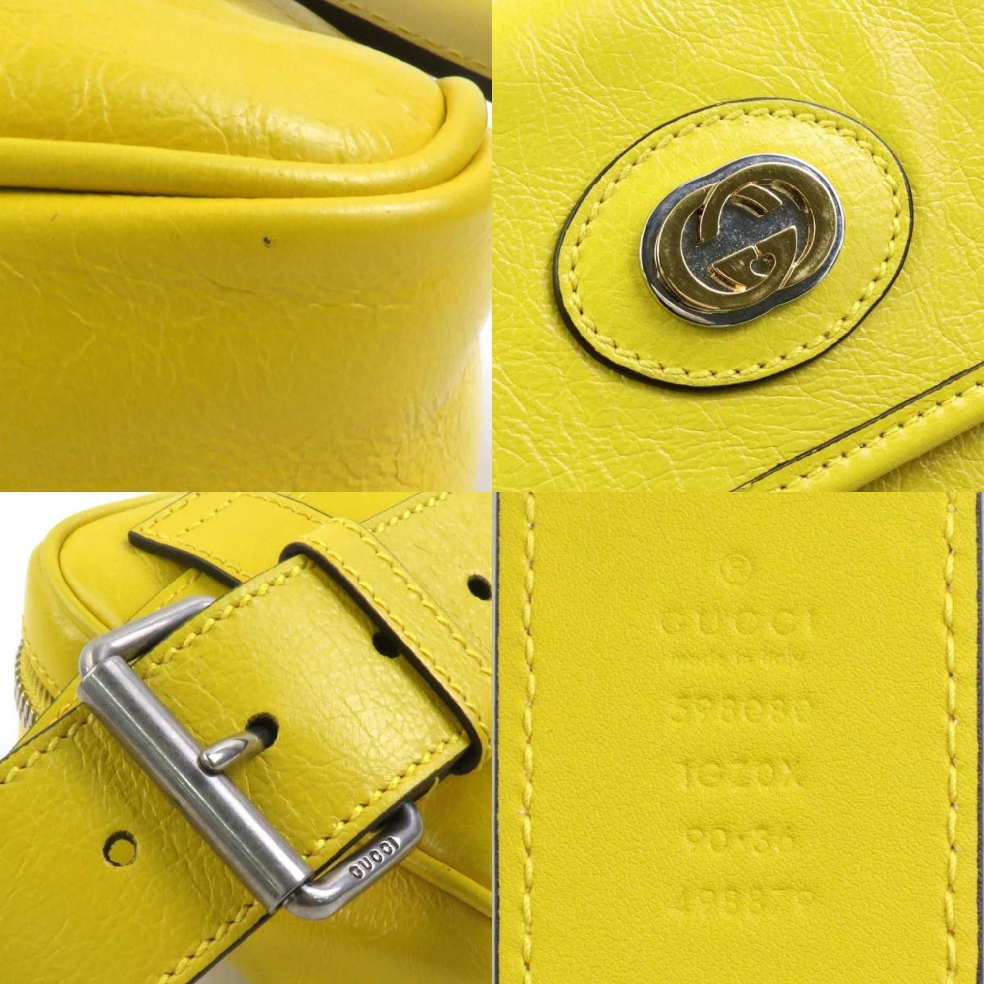 Gucci Gucci Interlocking G Leather Waist Bag/Body Bag in Yellow for Men and Women, 598080 h31356a Size ONE SIZE - 4 Thumbnail