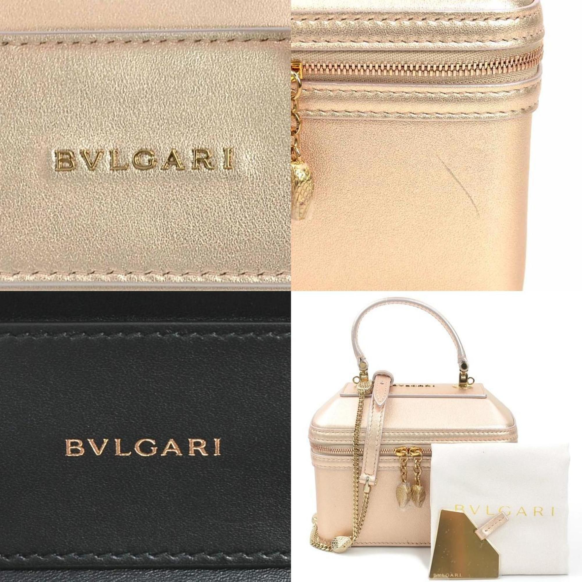 Bvlgari BVLGARI Serpenti Leather Shoulder Bag in Metallic Pink Beige, Women's, r10697a Size ONE SIZE - 5 Thumbnail