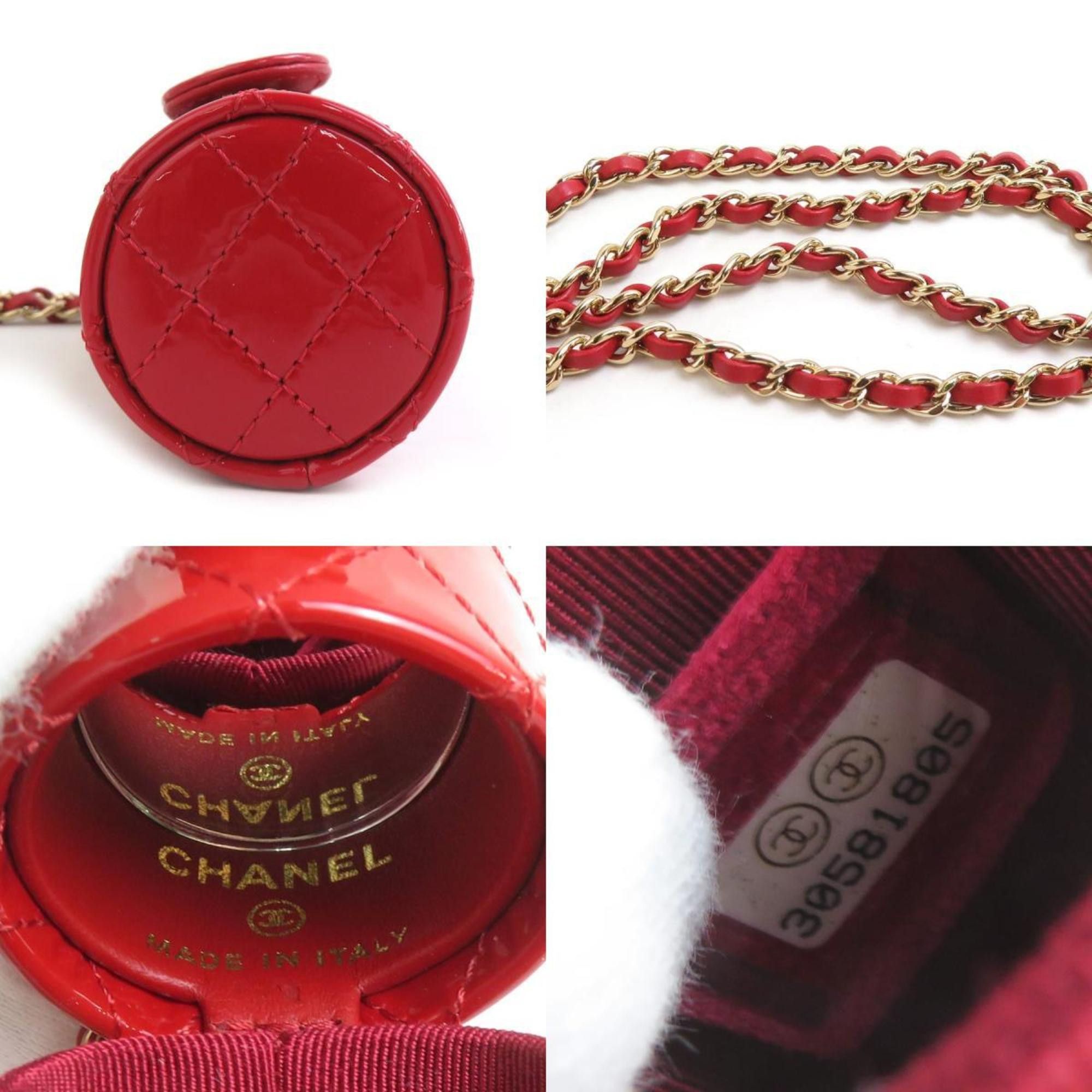 Chanel CHANEL Necklace Lip Case Patent Leather Metal Red Gold Women's e60699a Size ONE SIZE - 5 Thumbnail