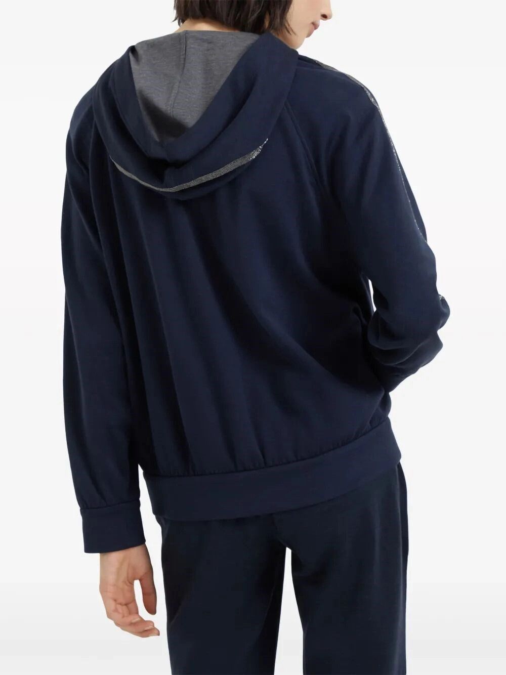 Brunello Cucinelli Hooded Sweatshirt With `Precious` Stripe Size M / US 6-8 / IT 42-44 - 5 Thumbnail