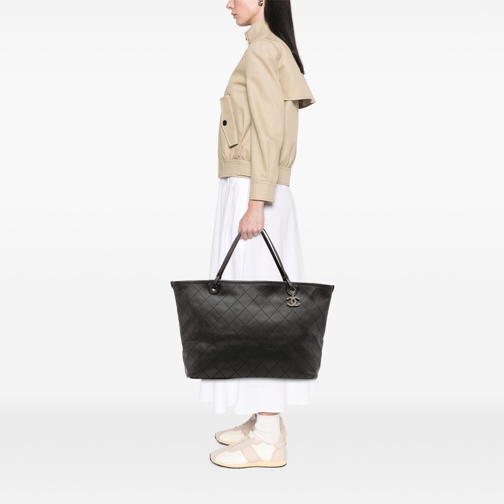 Chanel XL Quilted Caviar Shopping Fever Tote