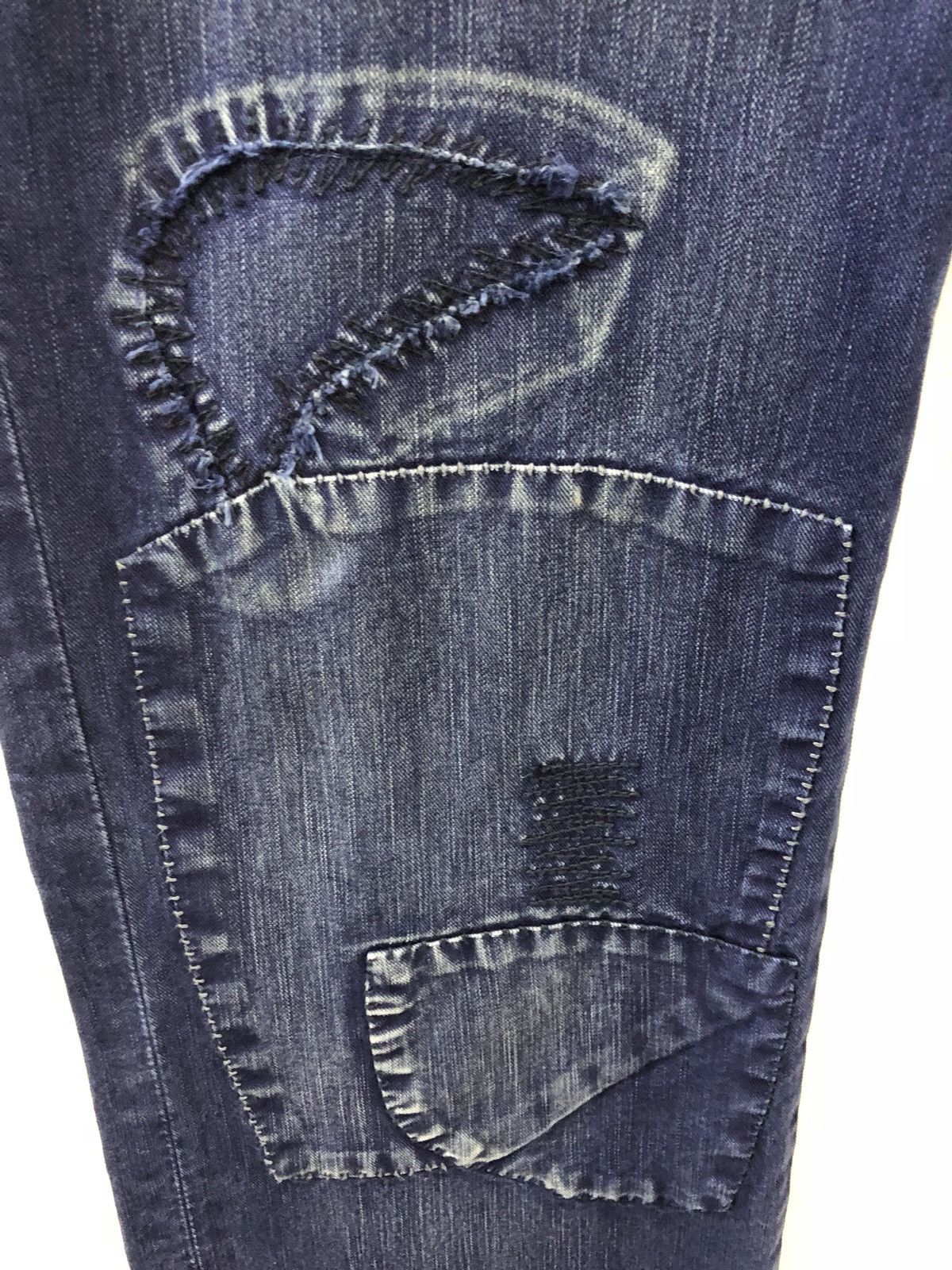 Indigo KU Japan Indigo Patchwork Trouser Pant Size US 31 - 6 Thumbnail