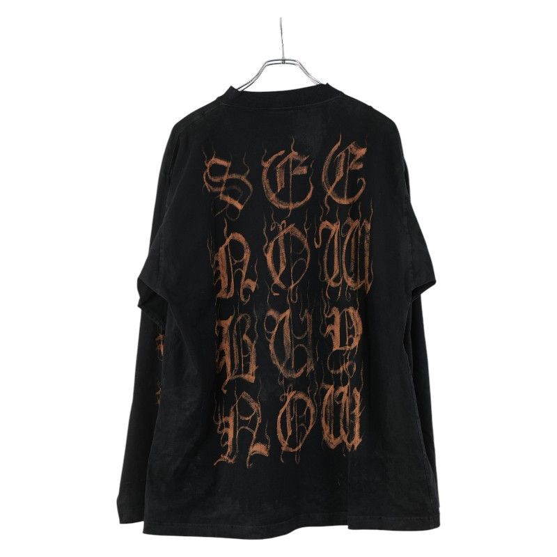 Balenciaga Balenciaga Balenciaga Heavy Metal Logo Cotton Long Sleeve T-shirt Cotton T-Shirts DUTY FREE for USA Size ONE SIZE - 3 Thumbnail