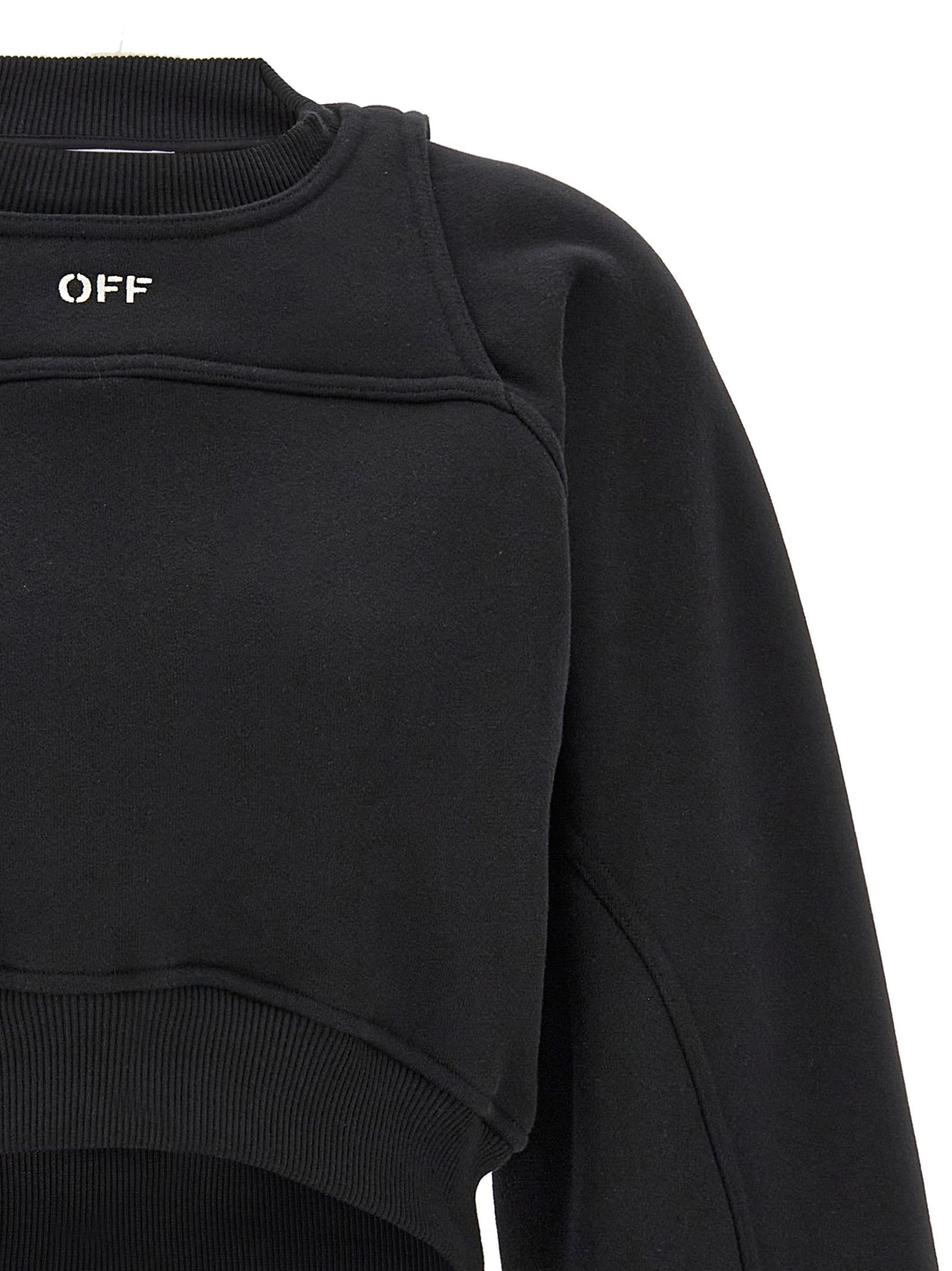 Off-White Cropped Sweatshirt Size M / US 6-8 / IT 42-44 - 3 Thumbnail
