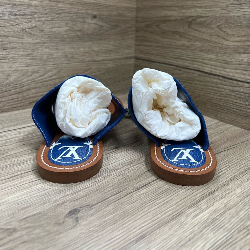 Louis Vuitton Louis Vuitton Palma Series Blue Monogram Sandals 0079 Size US 8 / IT 38 - 5 Thumbnail