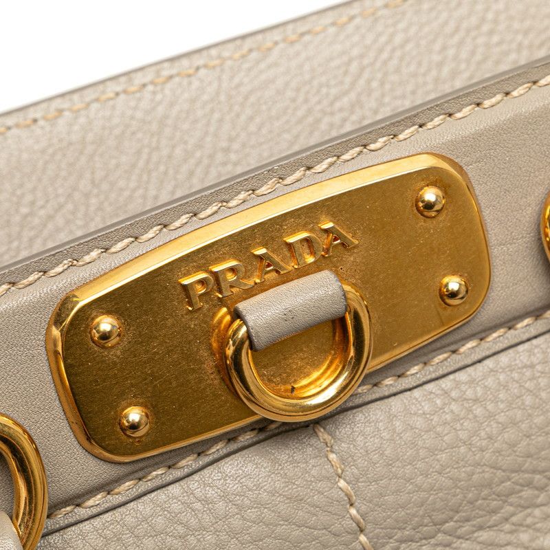 Prada Prada Prada Logo Leather 2way Handbag Leather Shoulder Bag Size ONE SIZE - 5 Thumbnail
