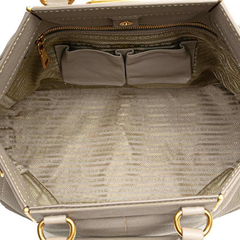Prada Prada Prada Logo Leather 2way Handbag Leather Shoulder Bag Size ONE SIZE - 6 Thumbnail