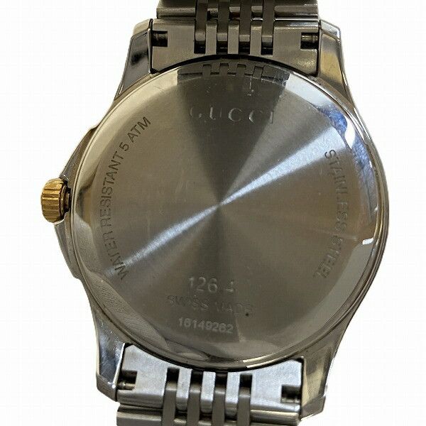 Gucci Gucci Gucci G-Timeless Stainless Steel Gold Plated Watch Metal Quartz 126.4 Size ONE SIZE - 5 Thumbnail