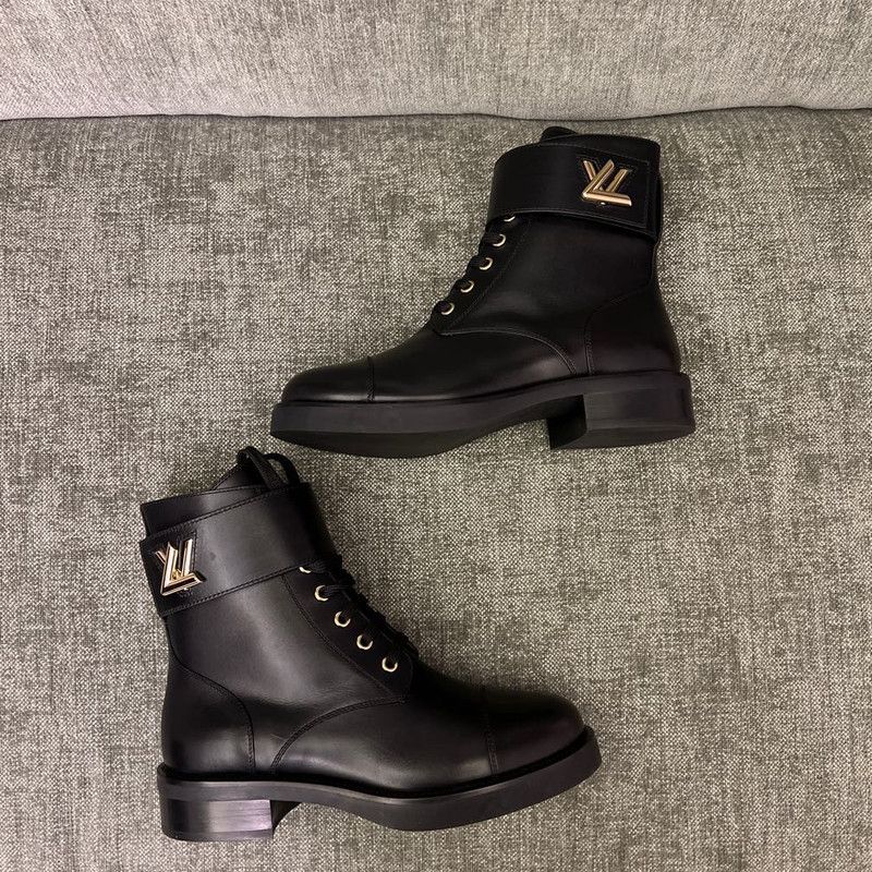 Louis Vuitton Louis Vuitton Wonderland Black Leather Martin Boots 0079 Size US 8 / IT 38 - 3 Thumbnail
