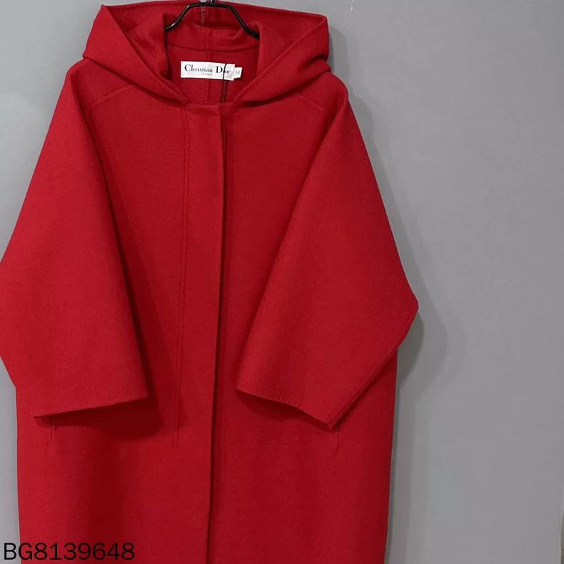Dior Red Zip Buckle Hooded Cape Coat Dior Size M / US 6-8 / IT 42-44 - 2 Thumbnail