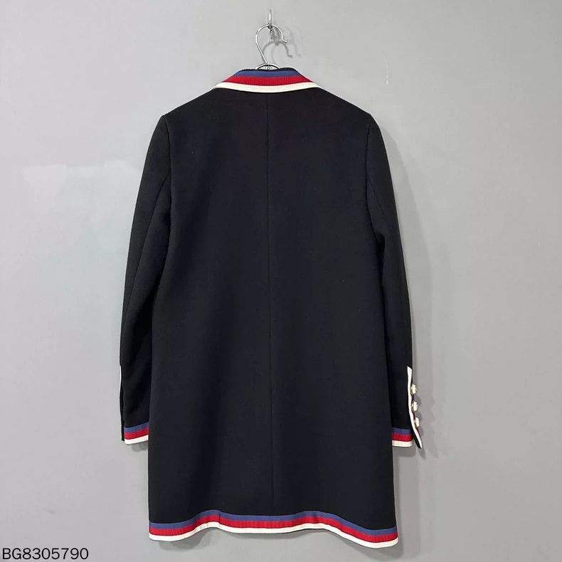 Gucci Gucci Contrast Stripe Pearl Button Wool Coat Size M / US 6-8 / IT 42-44 - 3 Thumbnail
