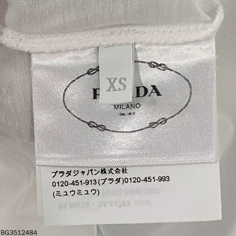 Prada Prada White Triangle Logo Short Sleeve Crop Top Size XS / US 0-2 / IT 36-38 - 6 Thumbnail