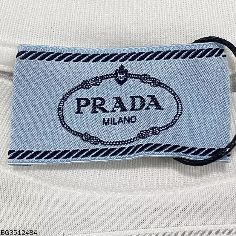 Prada Prada White Triangle Logo Short Sleeve Crop Top Size XS / US 0-2 / IT 36-38 - 5 Thumbnail