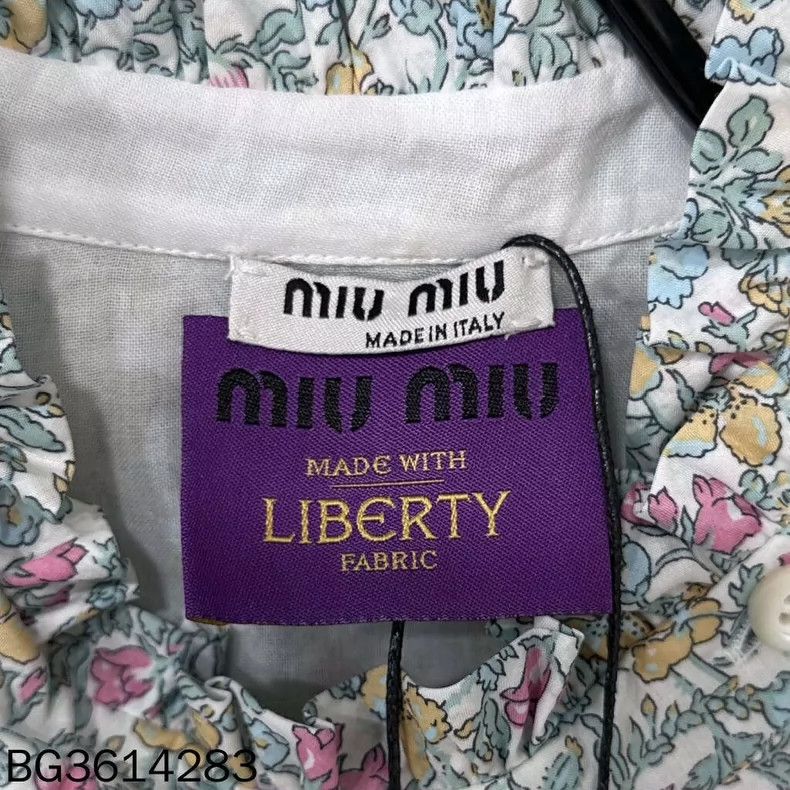 Miu Miu Floral Puff Sleeve Short Casual Blouse Size L / US 10 / IT 46 - 5 Thumbnail