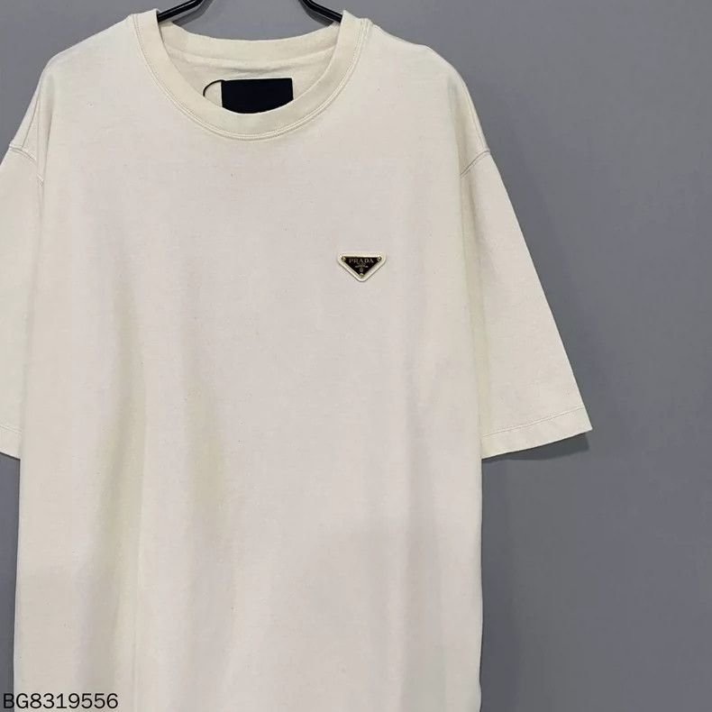 Prada PRADA Gold Triangle Logo Short Sleeve T-shirt Size L / US 10 / IT 46 - 2 Thumbnail
