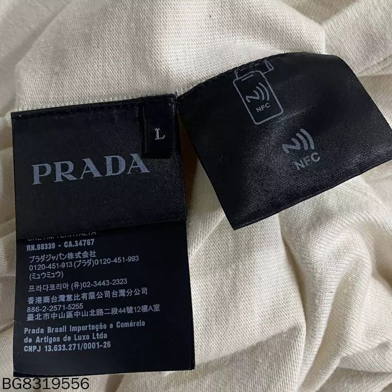 Prada PRADA Gold Triangle Logo Short Sleeve T-shirt Size L / US 10 / IT 46 - 6 Thumbnail