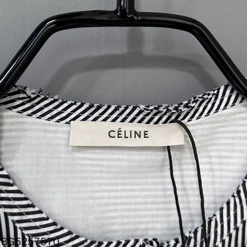Celine Celine Blue White Stripe Shirt Size XXS / US 00 / IT 34 - 6 Thumbnail