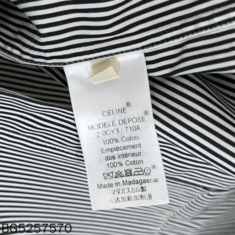Celine Celine Blue White Stripe Shirt Size XXS / US 00 / IT 34 - 4 Thumbnail