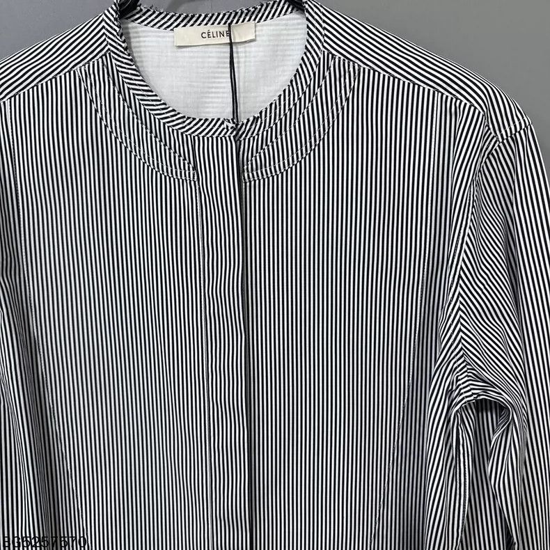 Celine Celine Blue White Stripe Shirt Size XXS / US 00 / IT 34 - 5 Thumbnail