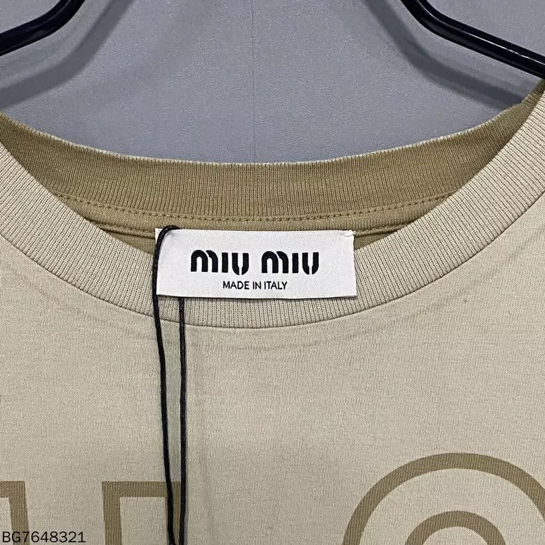 Miu Miu Miu Miu SS23 Logo Print Short Sleeve Top Size XS / US 0-2 / IT 36-38 - 4 Thumbnail