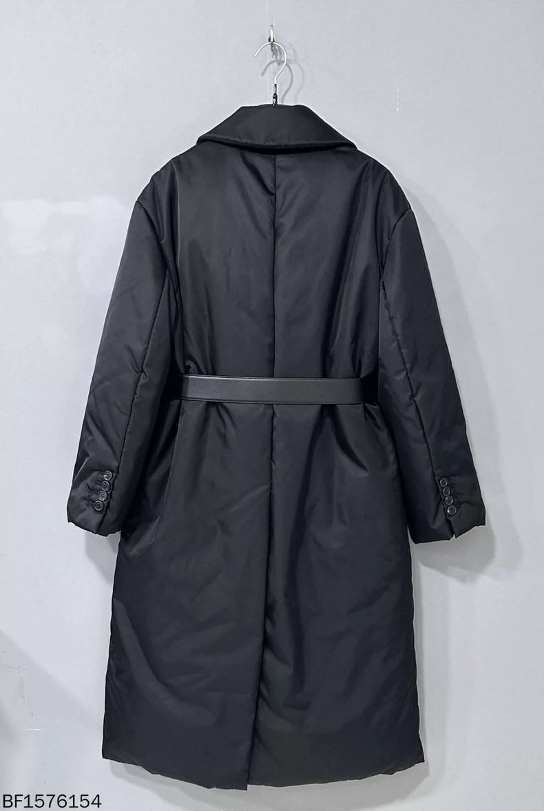 Prada PRADA Long Black Triangle Logo Down Coat Size M / US 6-8 / IT 42-44 - 3 Thumbnail