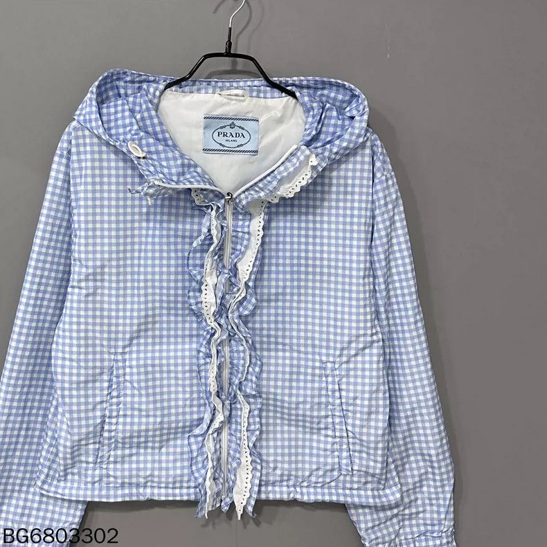 Prada PRADA Blue White Checkered Jacket Size M / US 6-8 / IT 42-44 - 2 Thumbnail