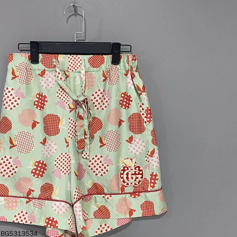 Gucci Gucci Apple Print Silk Shorts Size 36" / US 14 / IT 50 - 2 Thumbnail